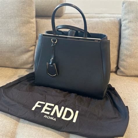 fendi 2jours elit|FENDI Vitello Elite Regular 2Jours Tote Black .